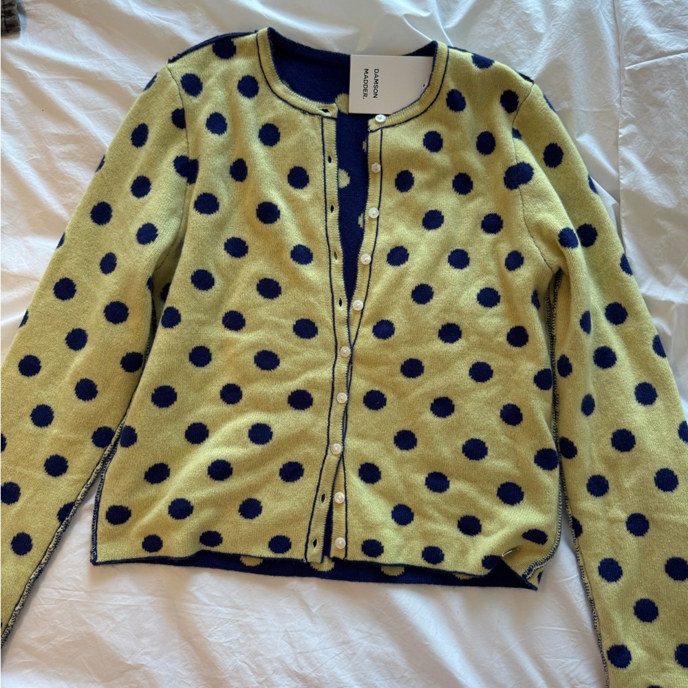 Damson Madder Reversible Merino Wool Polka Dot Sweater